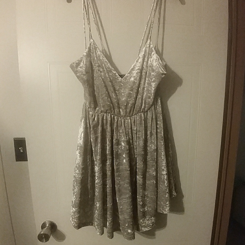 Velvet champagne colored dress